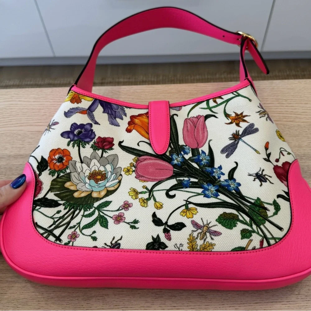 Gucci Jackie 1964 Floral Pink Shoulder Bag - Picture 4 of 14